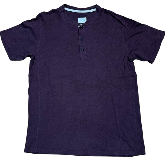 Rag & Bone Sz M Men's Burgundy T-shirt Henley Short sleeve Classic Preppy - Picture 1 of 5